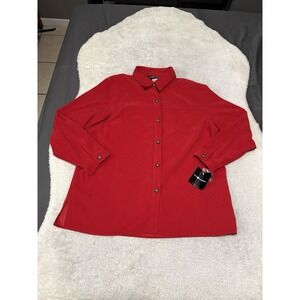 New Sage Harbor Women's Red Button Down Shirt Size 16‎ Too NWT